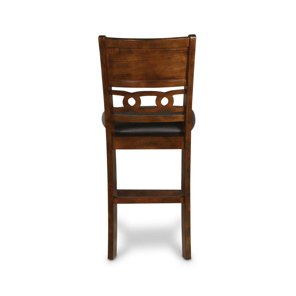 Left. New Classic Furniture - Furniture Gia Faux Leather Counter Chairs in Brown (Set of 2) - Brown.