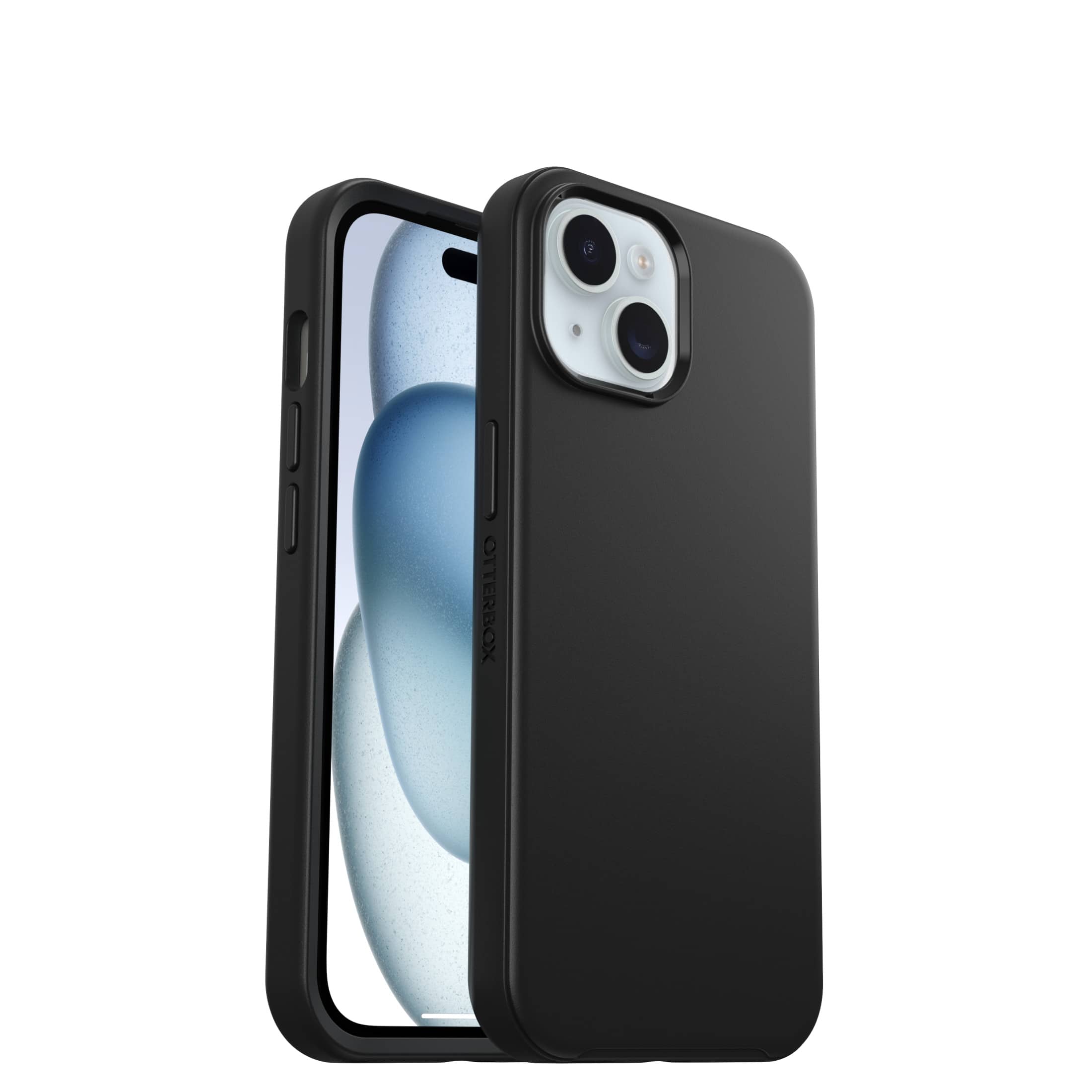 Back. OtterBox - Symmetry Series Soft Shell for MagSafe for iPhone 15, iPhone 14, iPhone 13 - Black.