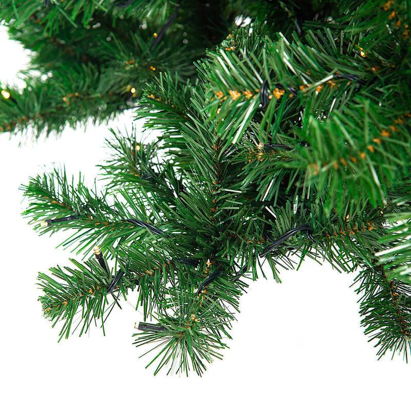 Alt View 3. WELLFOR - 9 ft Pre-Lit PVC Artificial Christmas Tree with 700 LED Lights,Full 2028‑Branch Tips Large Christmas Tree - Green.