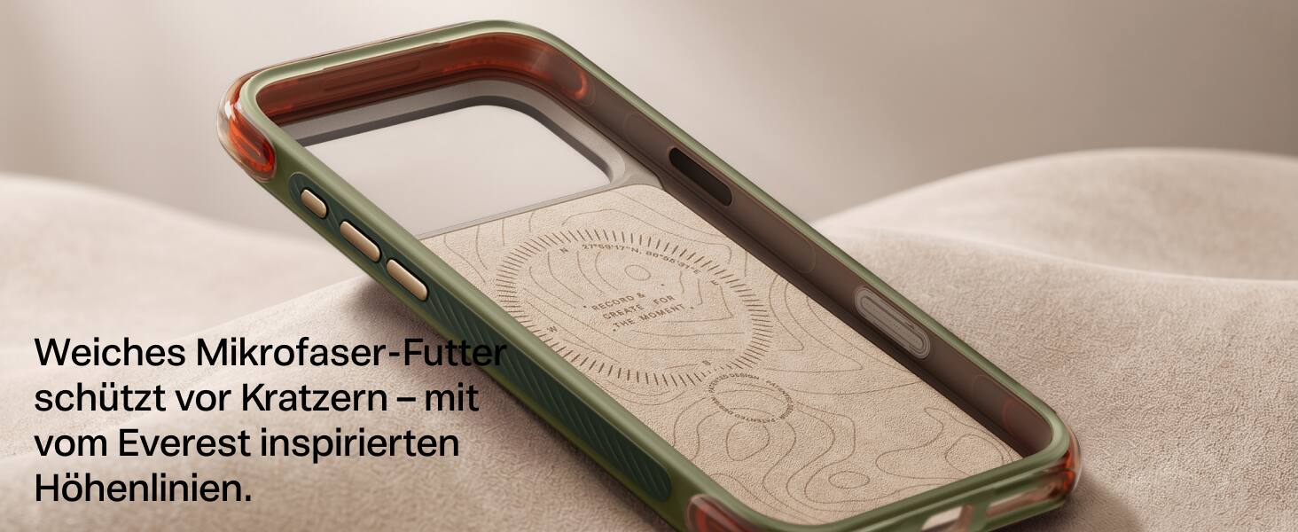 2759'17N 8055'31E E & RECORD FOR CREATE, THE MOMENT

Weiches Mikrofasern-Futter schützt vor Kratzern - mit vom Everest inspirierten Höhenlinien.