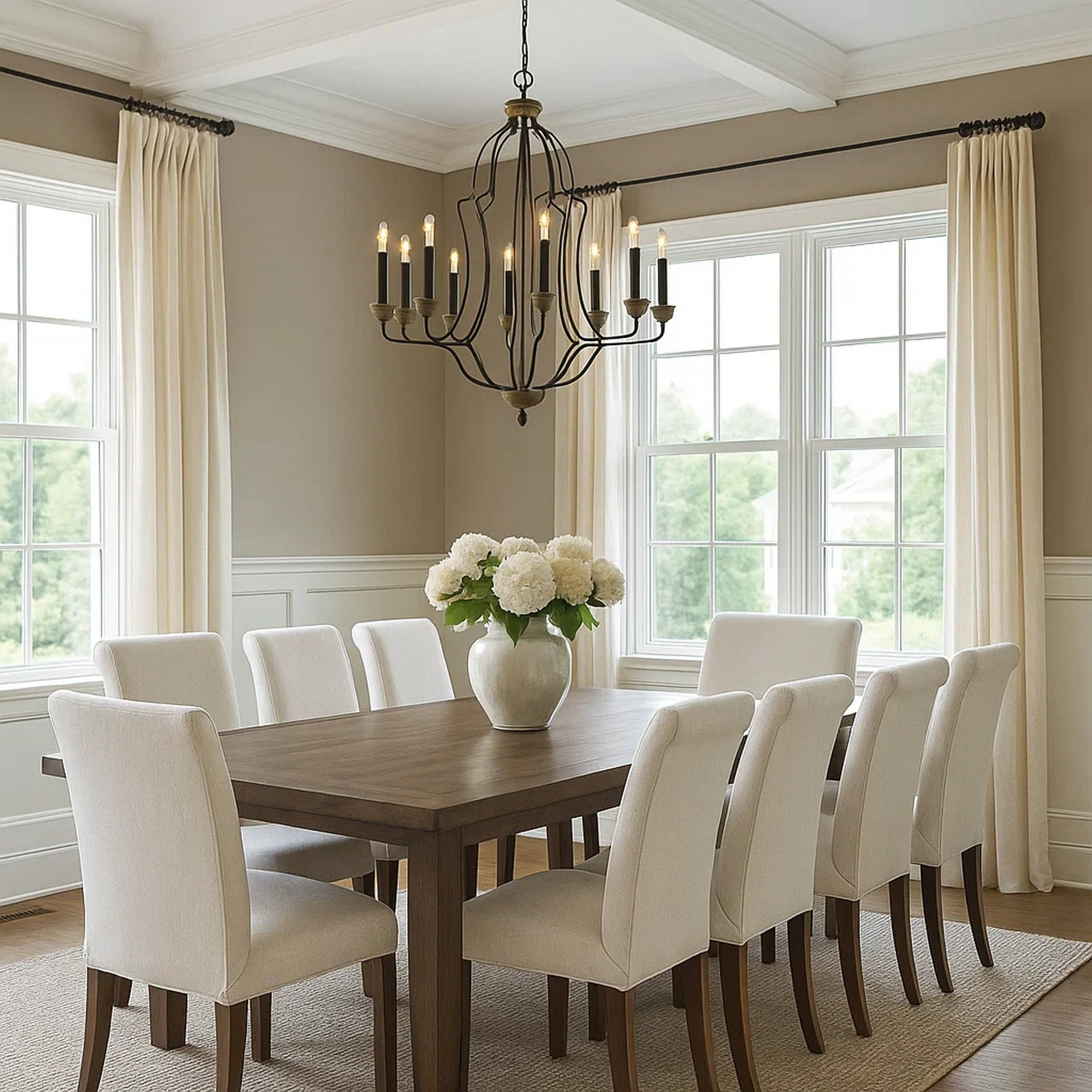 Alt View 3. Manhattan Lane - 60 X 8 Watt Metal Chandelier with Tubular Frame - Bronze.