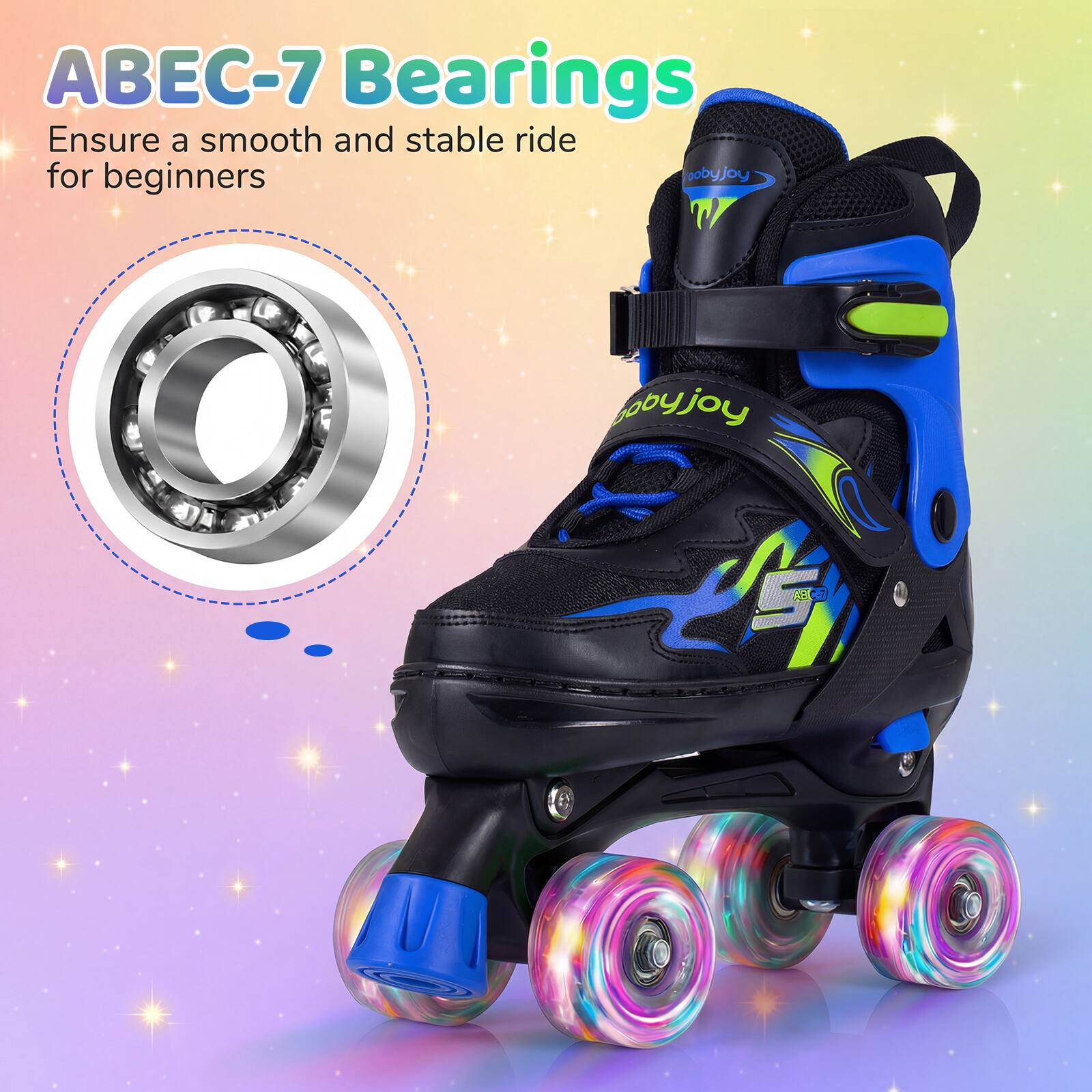 ABEC-7 Bearings Ensure a smooth and stable ride for beginners