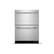 Front. KitchenAid - 4.2 Cu. Ft. Undercounter Double-Drawer Refrigerator/Freezer - Black Cabinet.