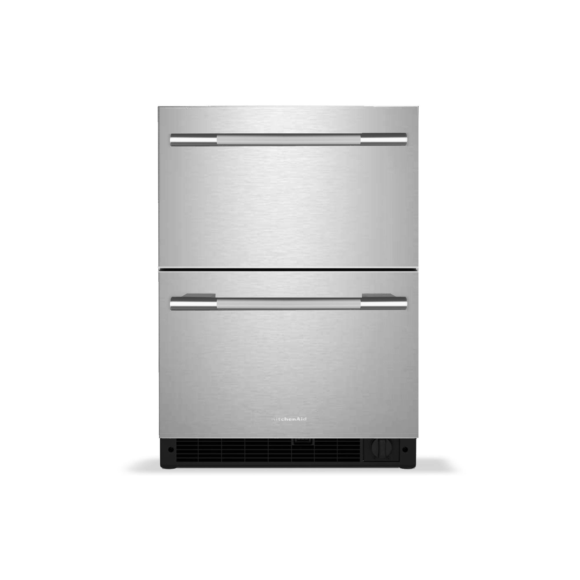 KitchenAid - 4.2 Cu. Ft. Undercounter Double-Drawer Refrigerator/Freezer - Black Cabinet