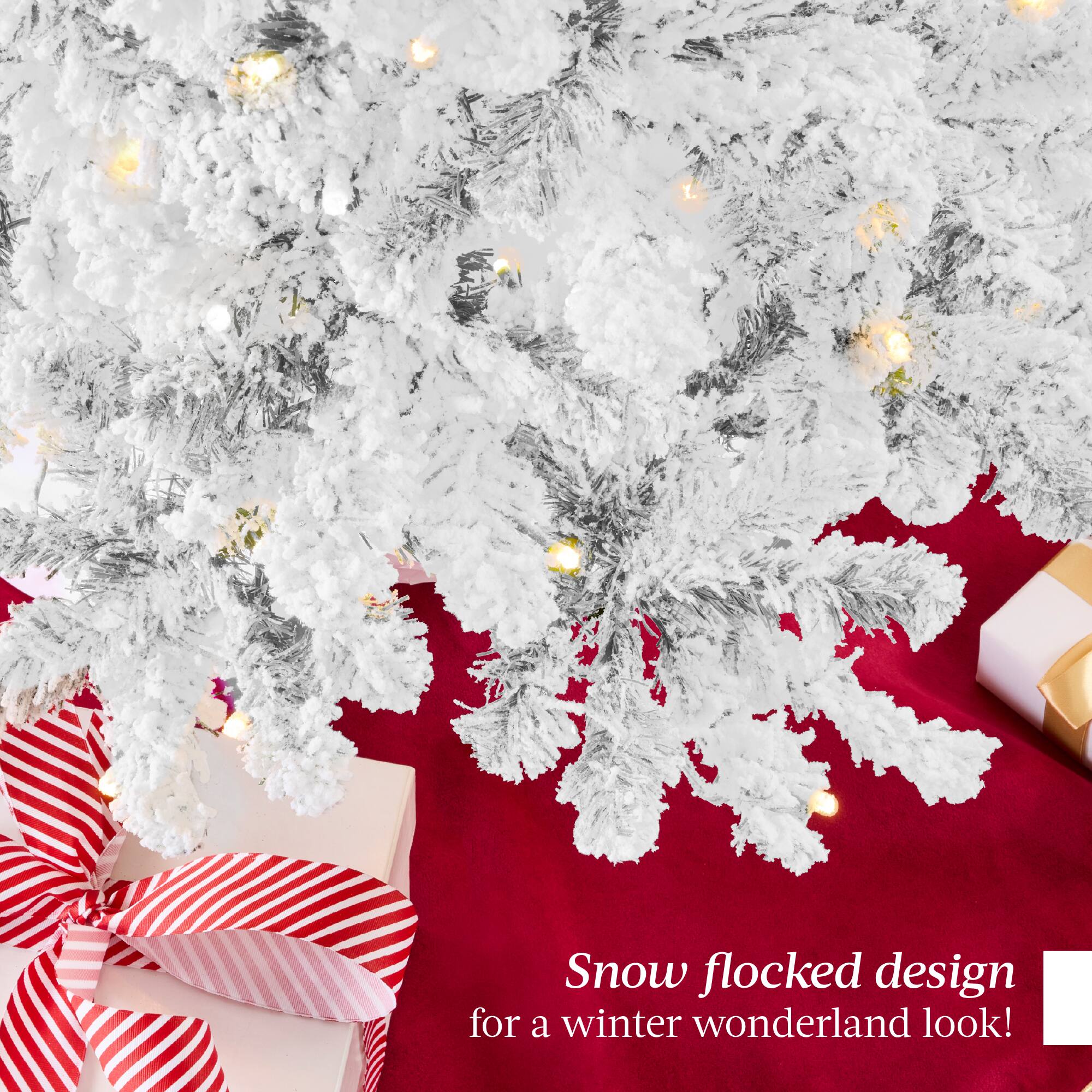Snow flocked design for a winter wonderland look!