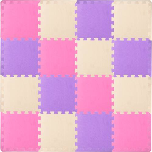 Alt View 3. ProSource - ProsourceFit Kids Solid Floor Play Mat 3/8-in, 16 sf - Pink/Purple/Beige.