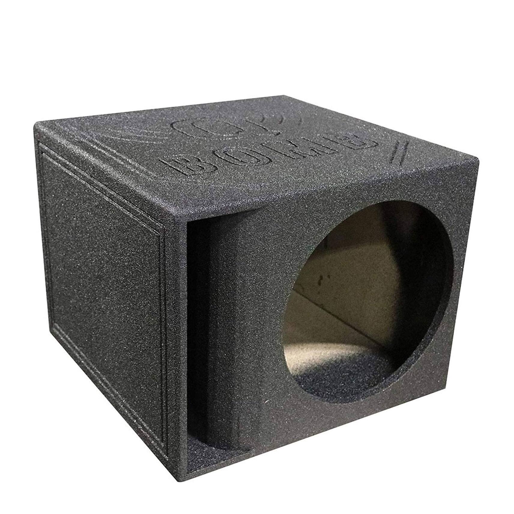 Alt View 1. QPower - QPower QBOMB15HP Single 15 Inch Vented Side Ported Speaker Round Enclosure Box - Black.