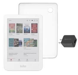 Kobo - Clara Colour eReader (White) with and AC Bundle - 2025 - Clear Case