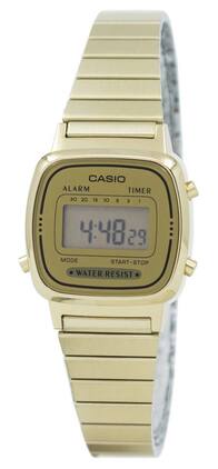 Casio - Digital Stainless Steel Alarm Timer LA670WGA-9DF LA670WGA-9 Women's Watch - Golden