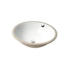 Alfi - 17" Round Undermount Ceramic Sink - White
