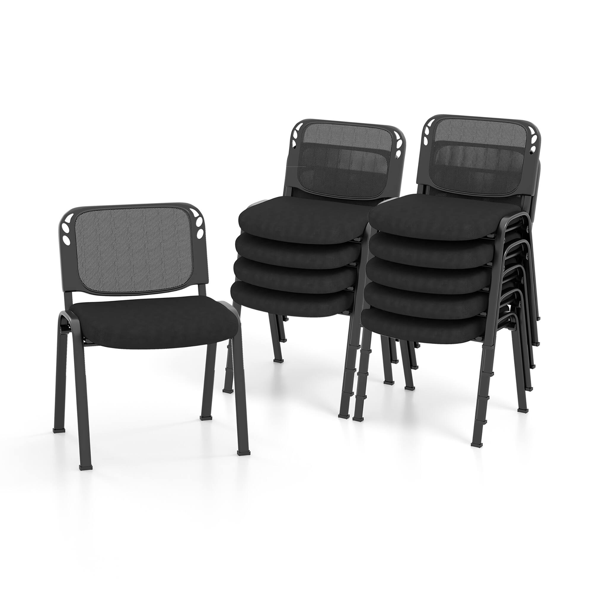 Alt View 9. Gymax - Gymax Mesh Conference Room Chairs Set of 15 w/ Upholstered Fabric Seat for Home Office - Black.