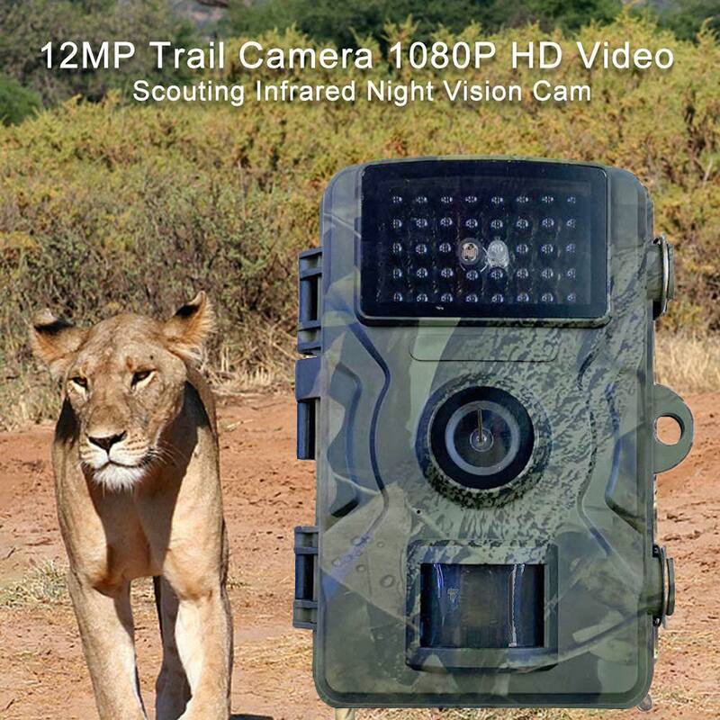 12MP Trail Camera 1080P HD Video Scouting Infrared Night Vision Cam