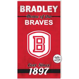 Jardine - Bradley Braves 11'' x 20'' Home Of The Sign - Red