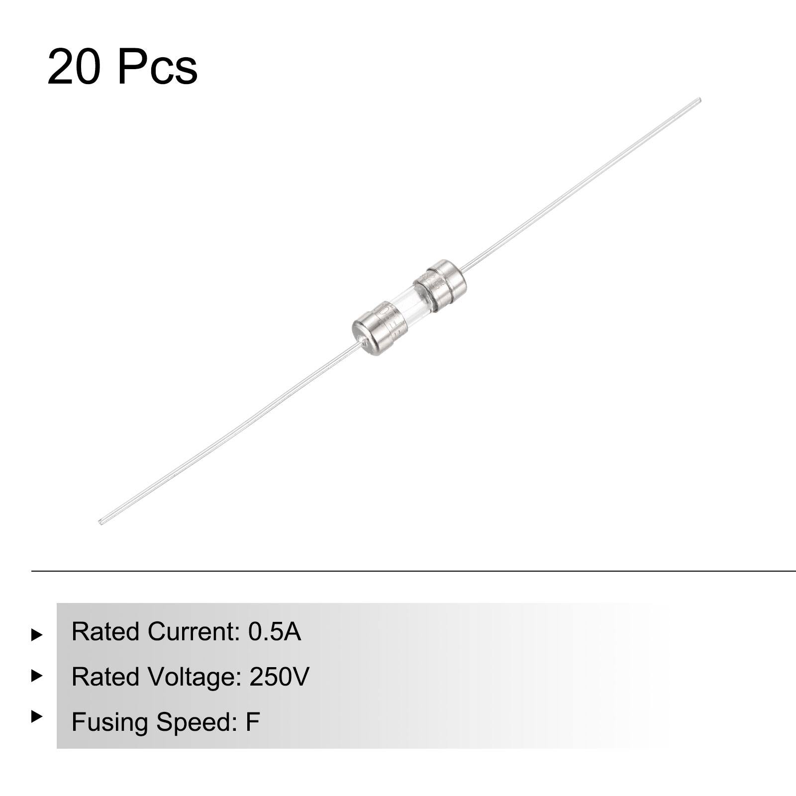 20 Pcs

Rated Current: 0.5A  
Rated Voltage: 250V  
Fusing Speed: F