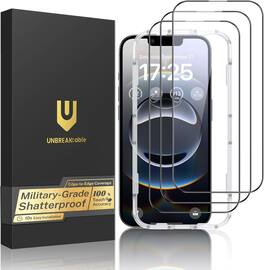 UNBREAKcable - 3-Pack Full Coverage Screen Protector Tempered Glass for iPhone 16e - Clear