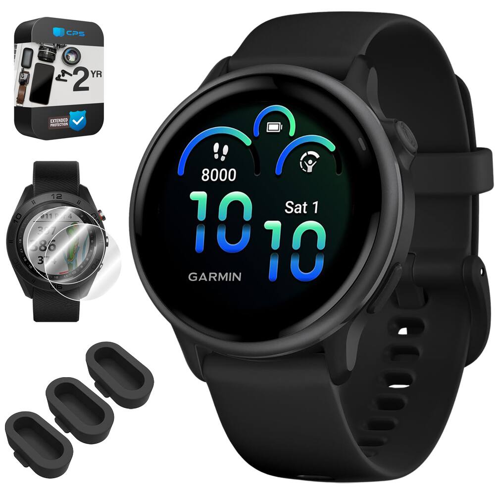 Garmin - VIVOACTIVE 6 Health & Fitness GPS Smartwatch + 2-Year Extended Warranty Accessory Bundle - Slate - (2025)