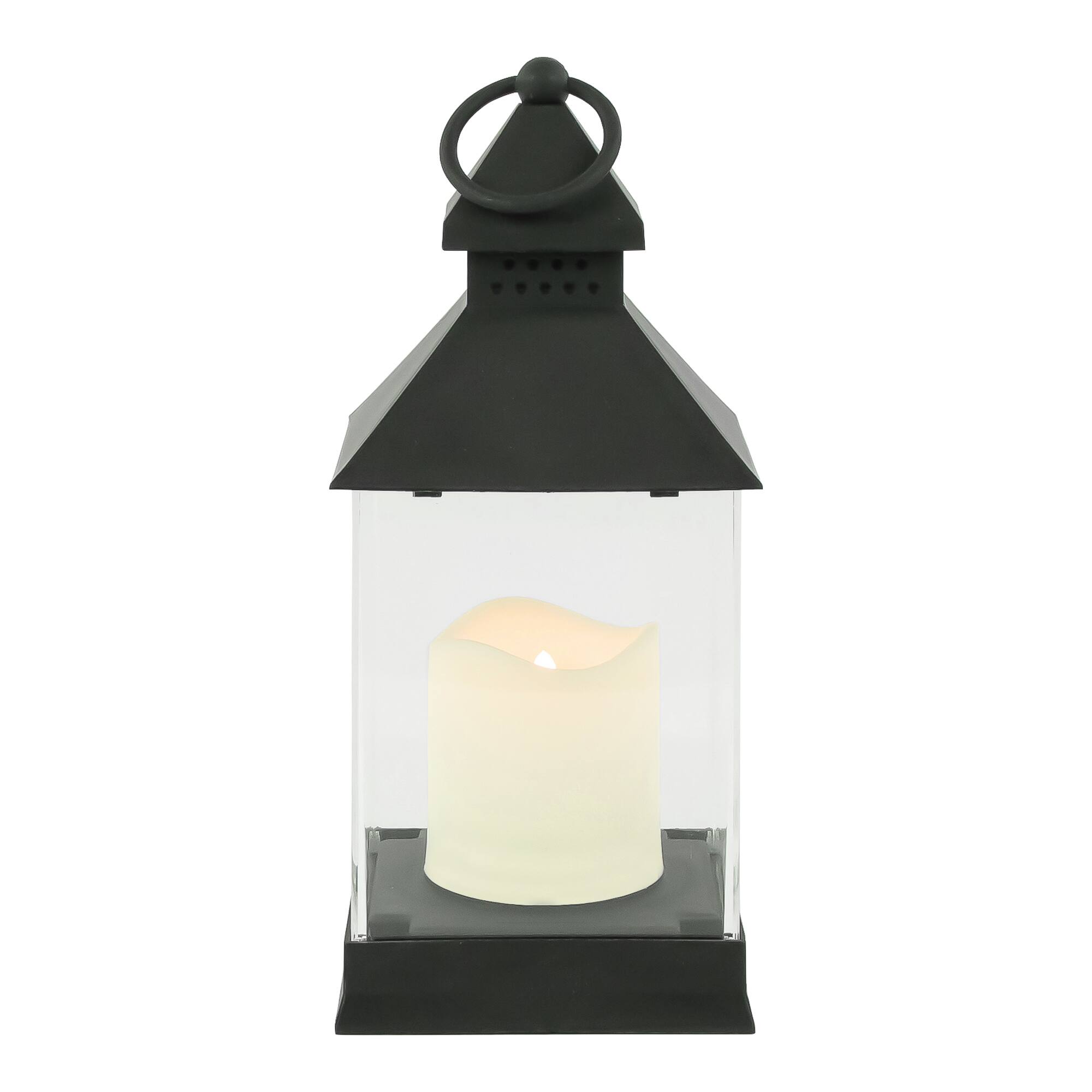 Alt View 4. Northlight - Candle Lantern with Flameless LED Candle - 9.5" - Black - Black.