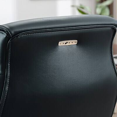 Alt View 8. La-Z-Boy - La-Z-Boy Meyer Ergonomic Bonded Leather Swivel Executive Chair, Navy (60082-NVY) - Navy.