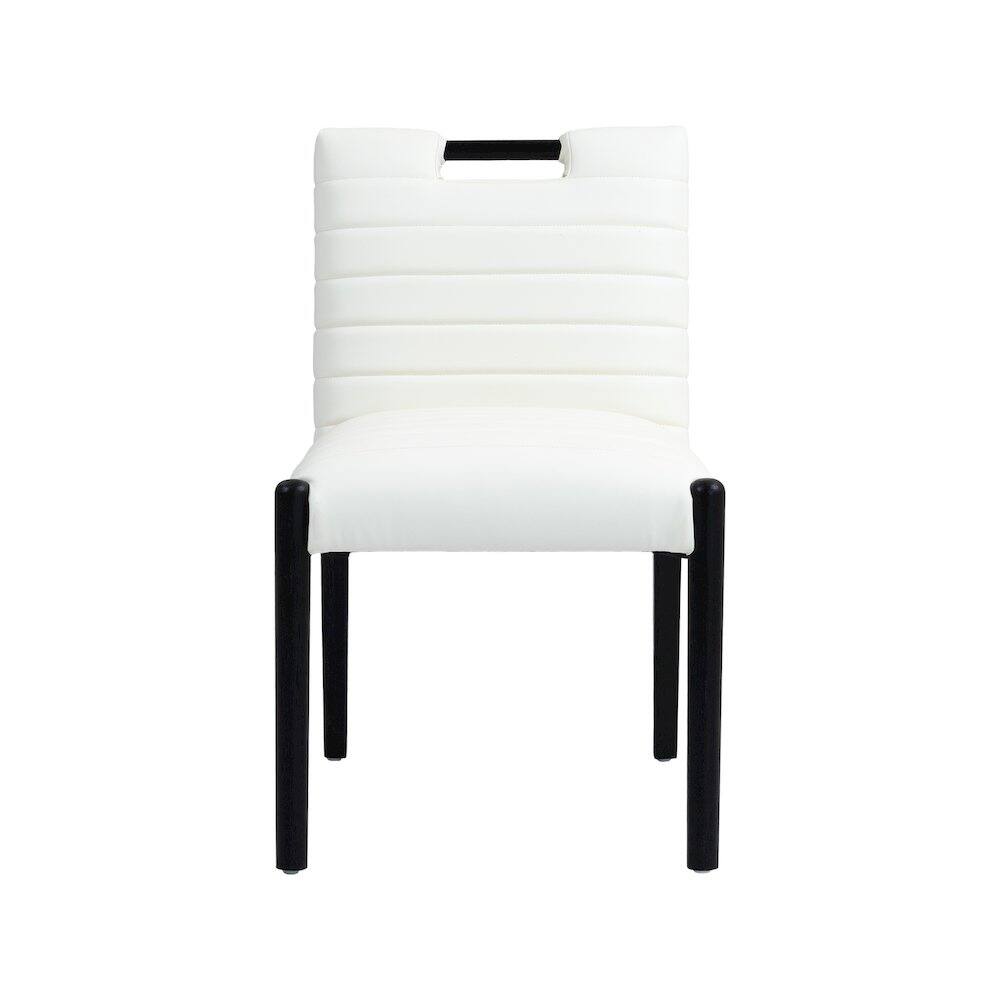 Alt View 2. Meridian Furniture - Aimee Cream Vegan Leather Dining Side Chair, Set of 2 - Beige.