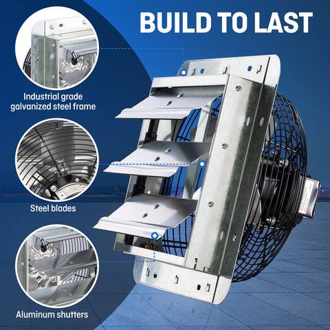 BUILD TO LAST

- Industrial grade galvanized steel frame
- Steel blades
- Aluminum shutters