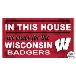 Jardine - Wisconsin Badgers 11'' x 20'' Indoor/Outdoor In This House Sign - Red