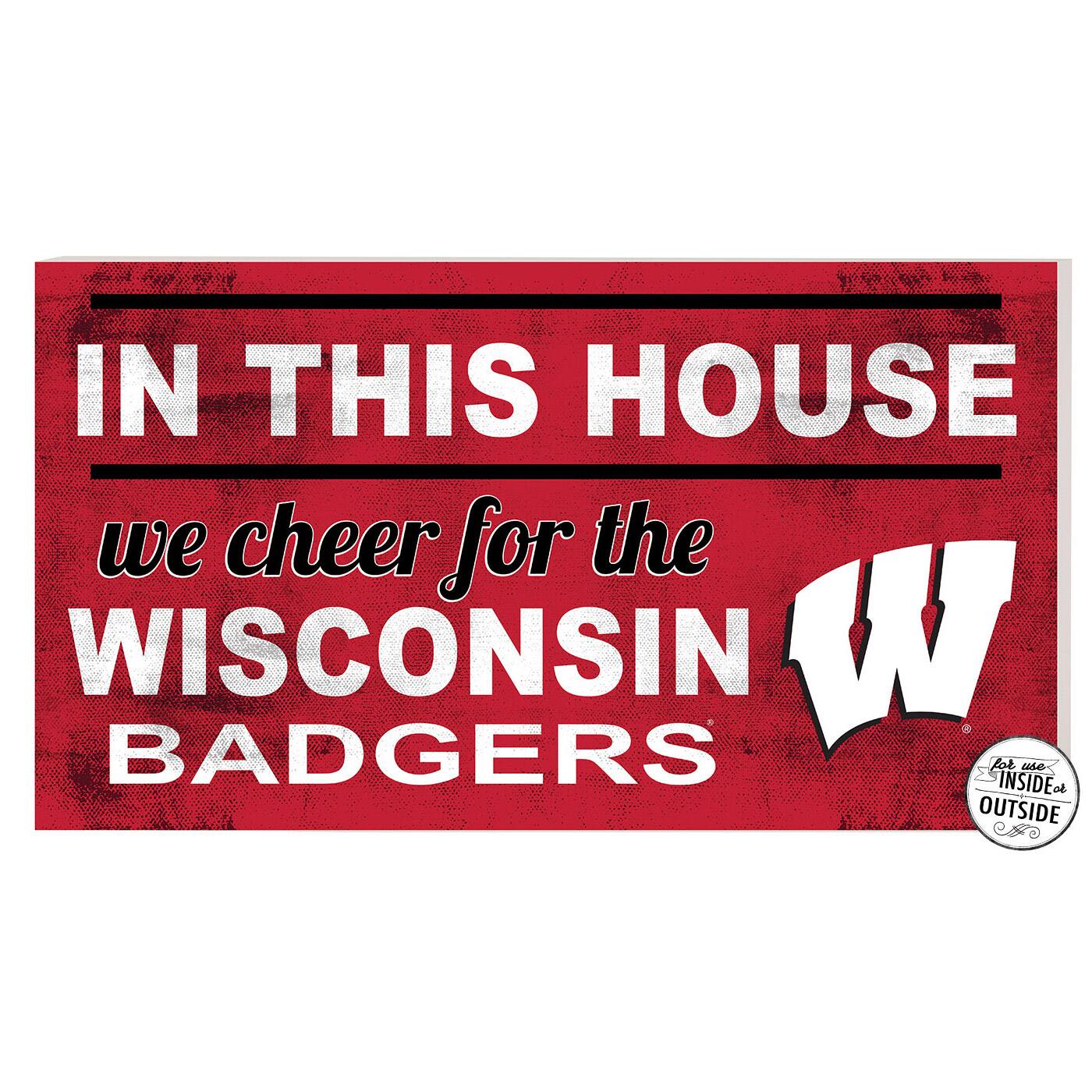 Wisconsin Badgers 11'' x 20'' Indoor/Outdoor In This House Sign