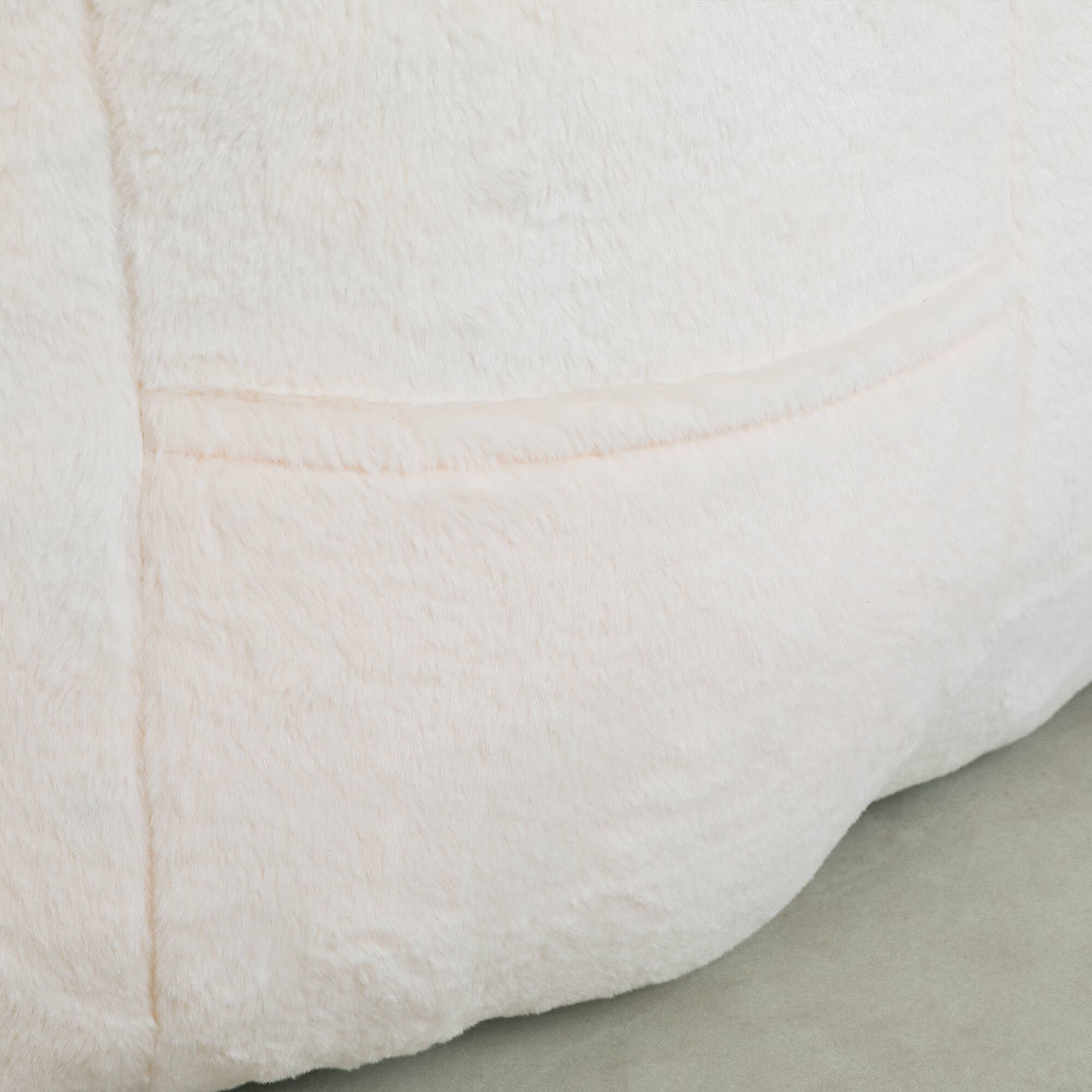 Alt View 5. GOODSILO - Bean Bag Sofa Chair with Armrests - Stuffed High-Density Foam, Lazy Comfy Chair for Adults & Kids - White.