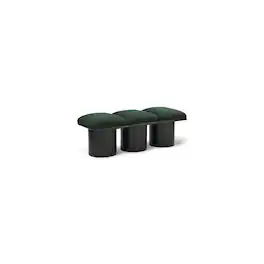 Meridian Furniture - Pavilion Bench - Green Boucle Fabric