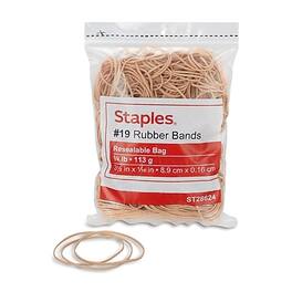 Staples - Economy #19 Rubber Bands, 3-1/2" x 1/16", 375/Pack - Beige
