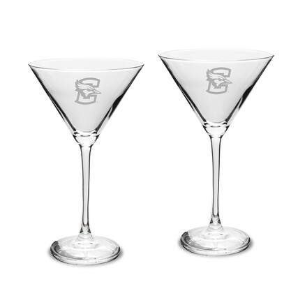 Front. Jardine - Creighton Bluejays Two-Piece Traditional 10oz. Martini Glass Set - Multicolor.