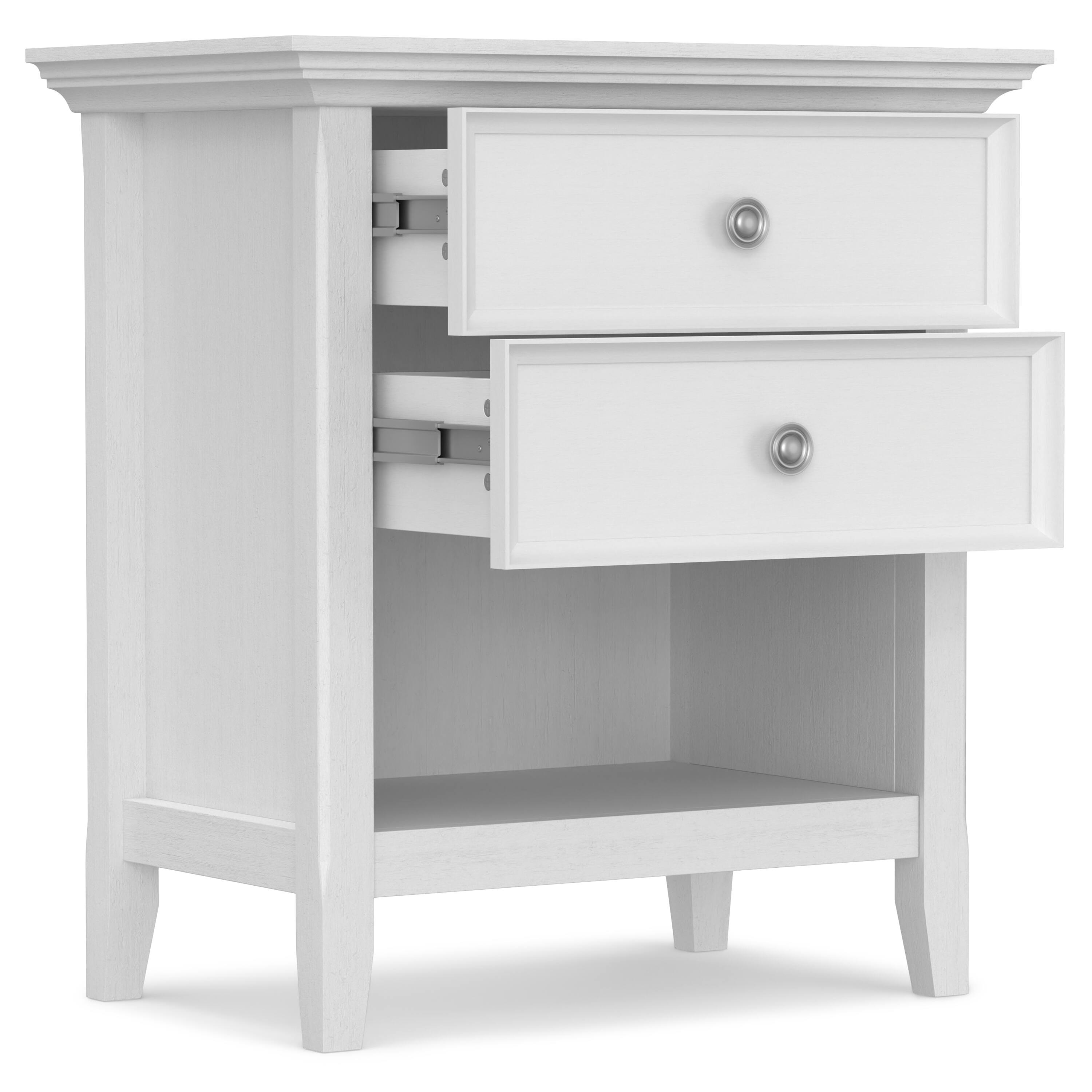 Left. Simpli Home - Amherst 24 inch Bedside Table (Set of 2) - White.