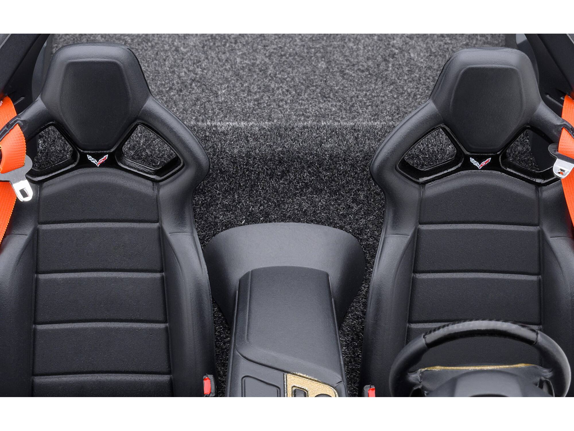 Back. Autoart - 2019 Chevrolet Corvette C7 ZR1 Sebring Orange Tintcoat with Carbon Top 1/18 Model Car by Autoart - Orange.