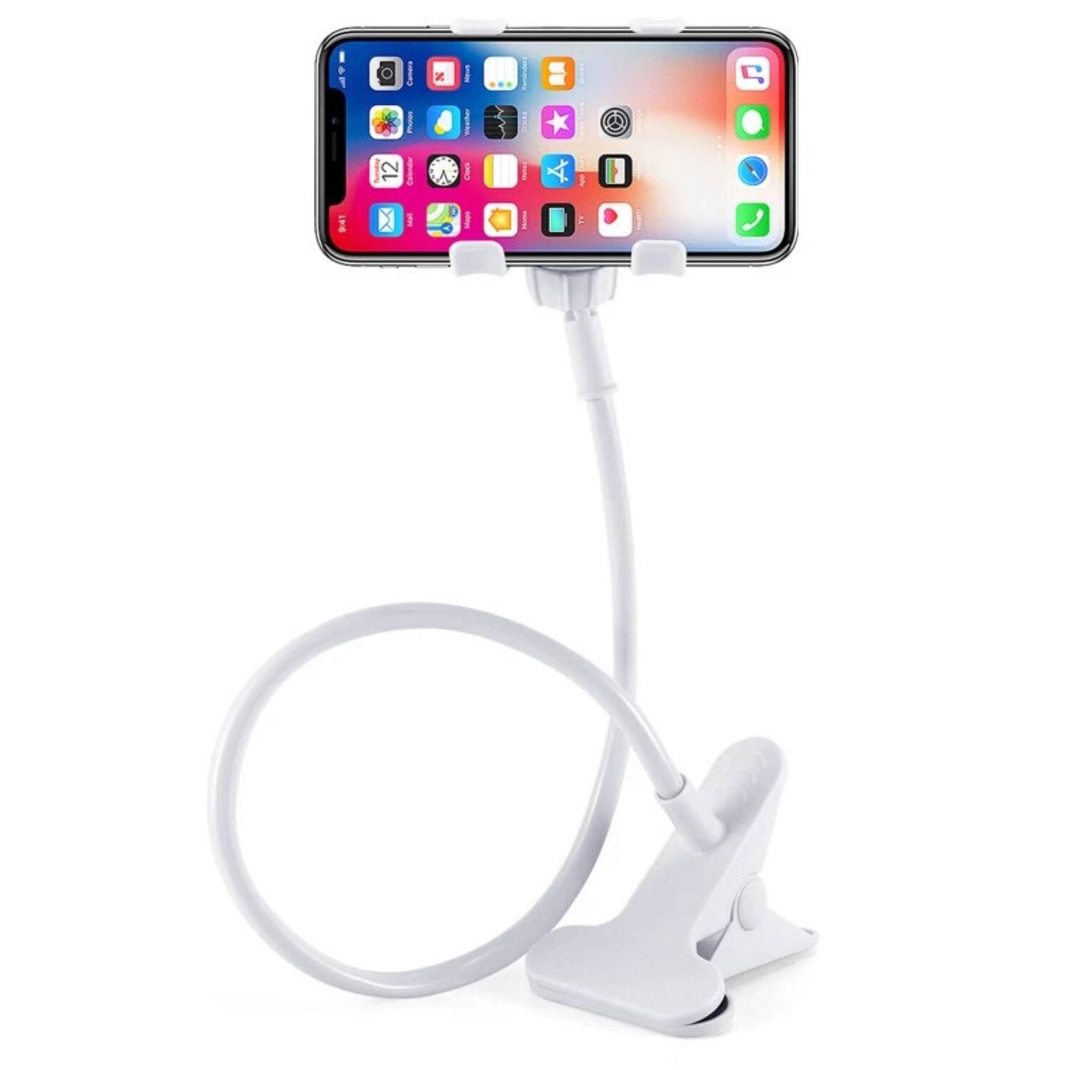 Angle. Stock Preferred - 360º Flexible Lazy Bracket Mobile Phone Holder Stand White - White.