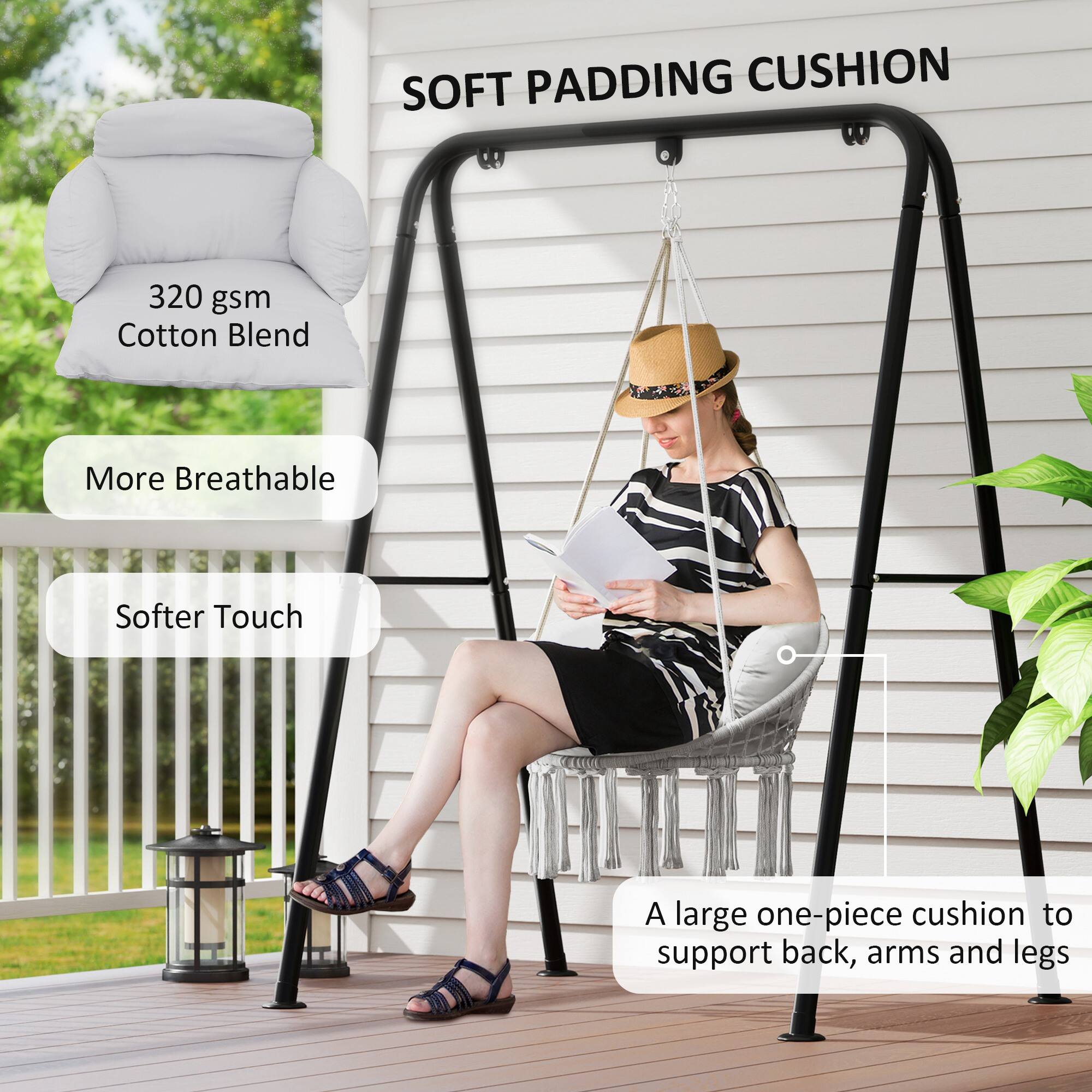 SOFT PADDING CUSHION

320 gsm Cotton Blend
More Breathable
Softer Touch

A large one-piece cushion to support back, arms and legs