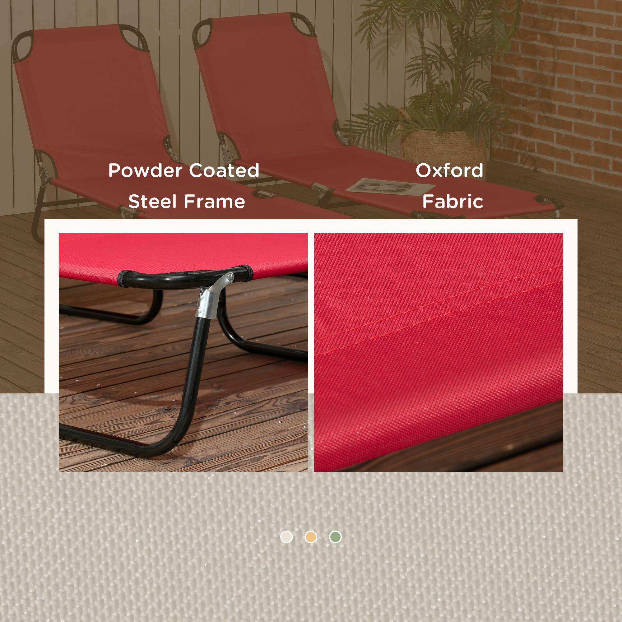 Powder Coated Steel Frame, Oxford Fabric