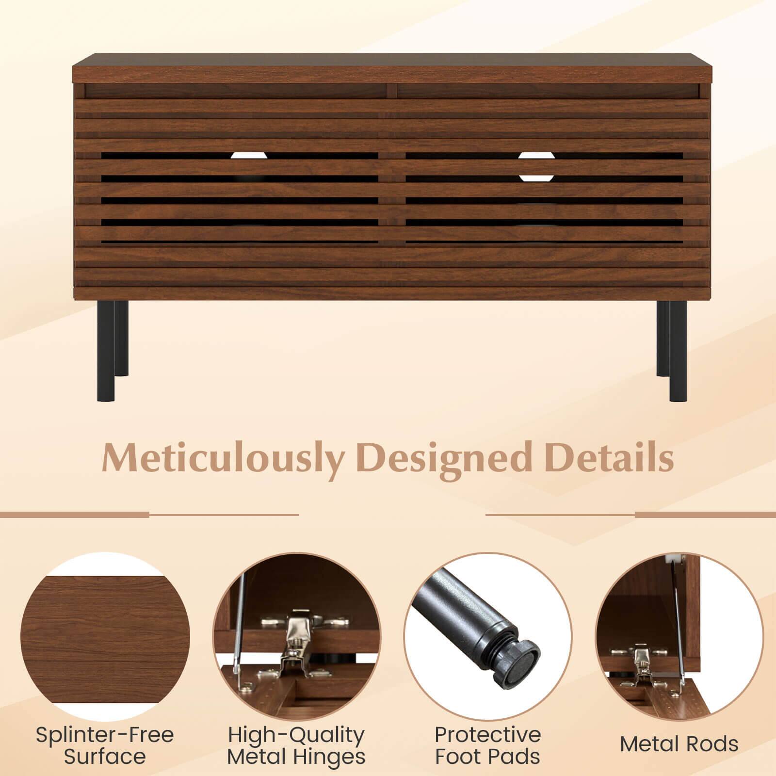 Meticulously Designed Details

- Splinter-Free Surface
- High-Quality Metal Hinges
- Protective Foot Pads
- Metal Rods