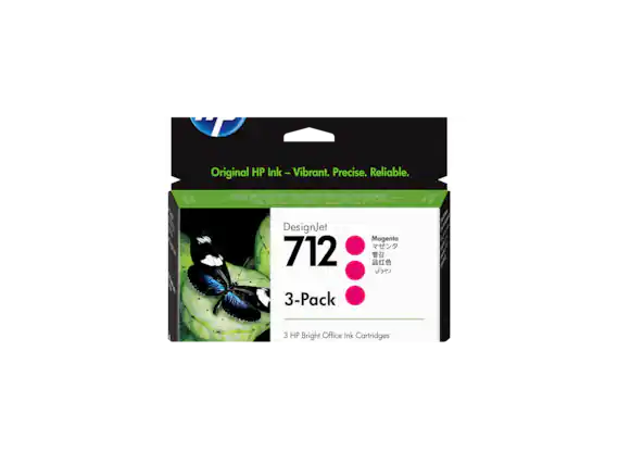 Original HP Ink - Vibrant. Precise. Reliable.
DesignJet 712 Magenta 3-Pack
3 HP Bright Office Ink Cartridges