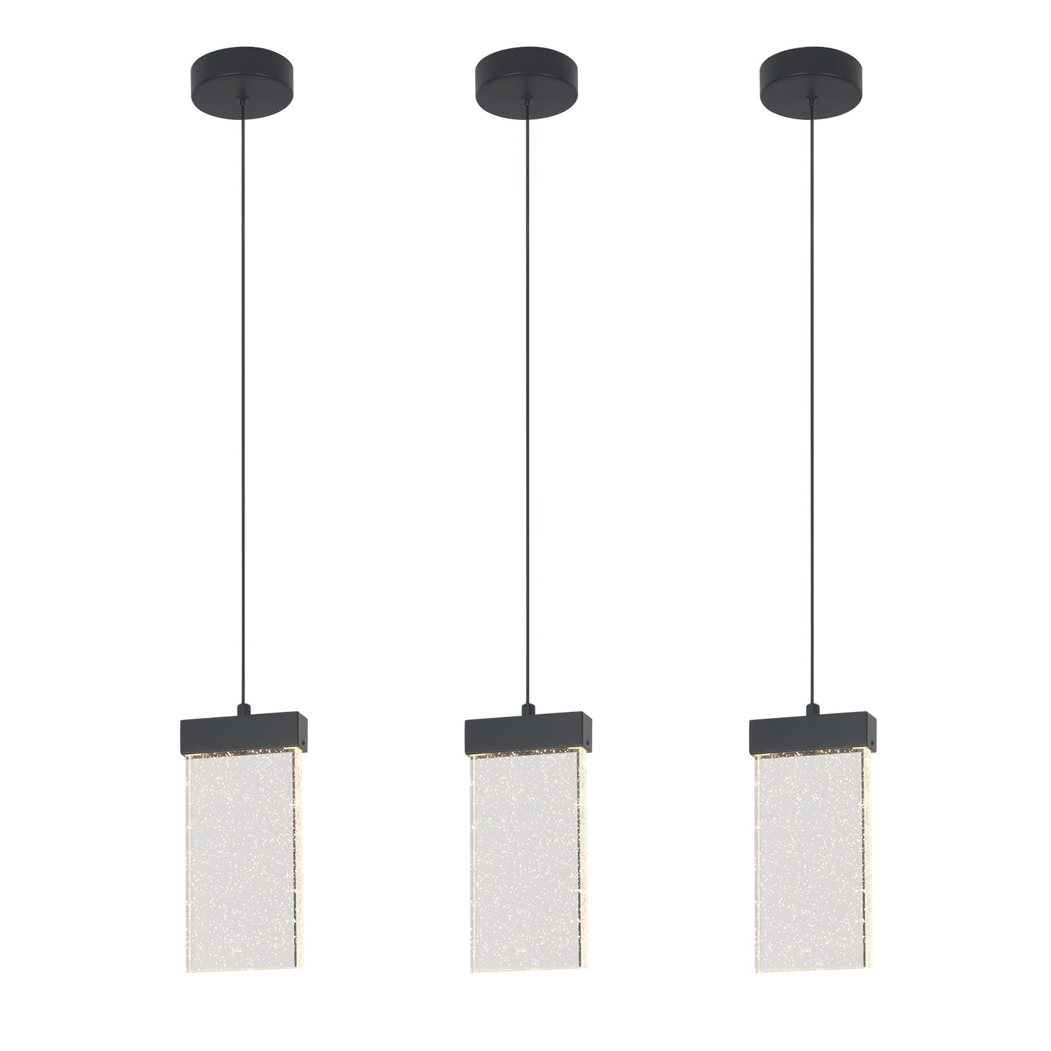 Umeiluce - LED Modern Crystal Pendant Light 3000K Dimming - Matte Black