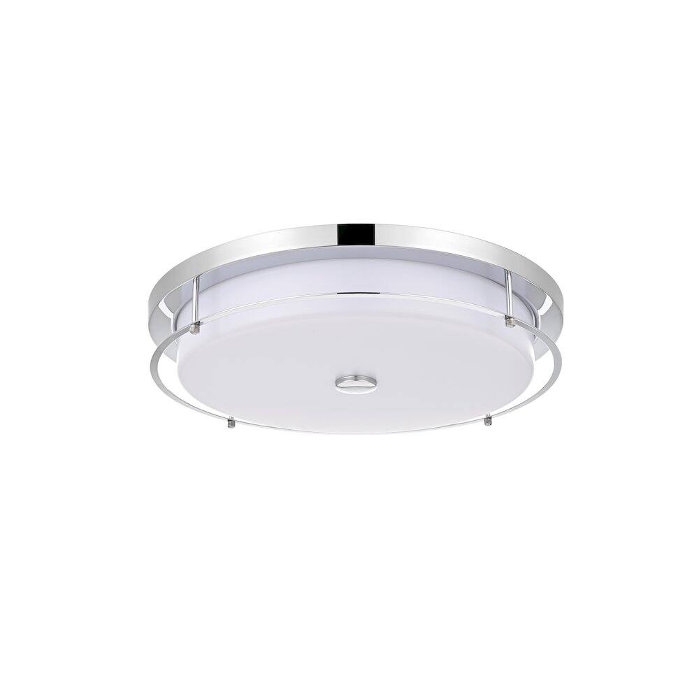 Angle. Living District - Kolson 20 Inch Led Flush Mount Ceiling Light In Chrome - Chrome.