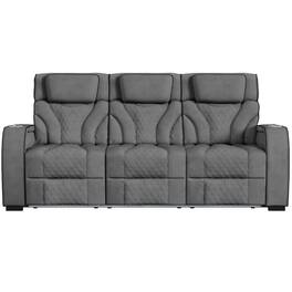 Elements - Blitz Motion Sofa with DDT, Reading Light, Wireless Charger & LED - Gray