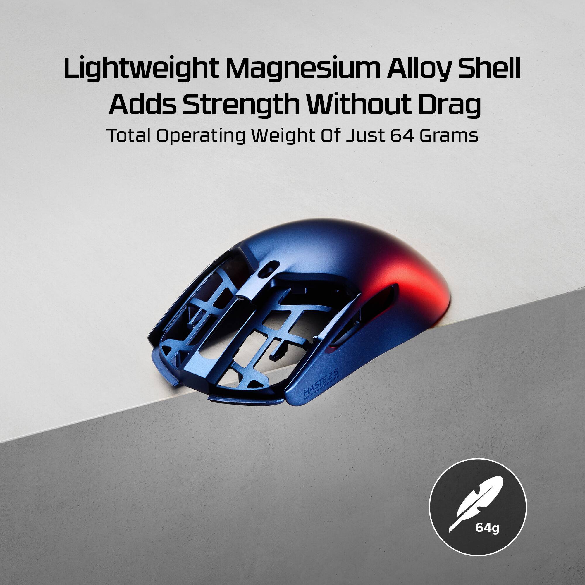 Lightweight Magnesium Alloy Shell Adds Strength Without Drag Total Operating Weight Of Just 64 Grams