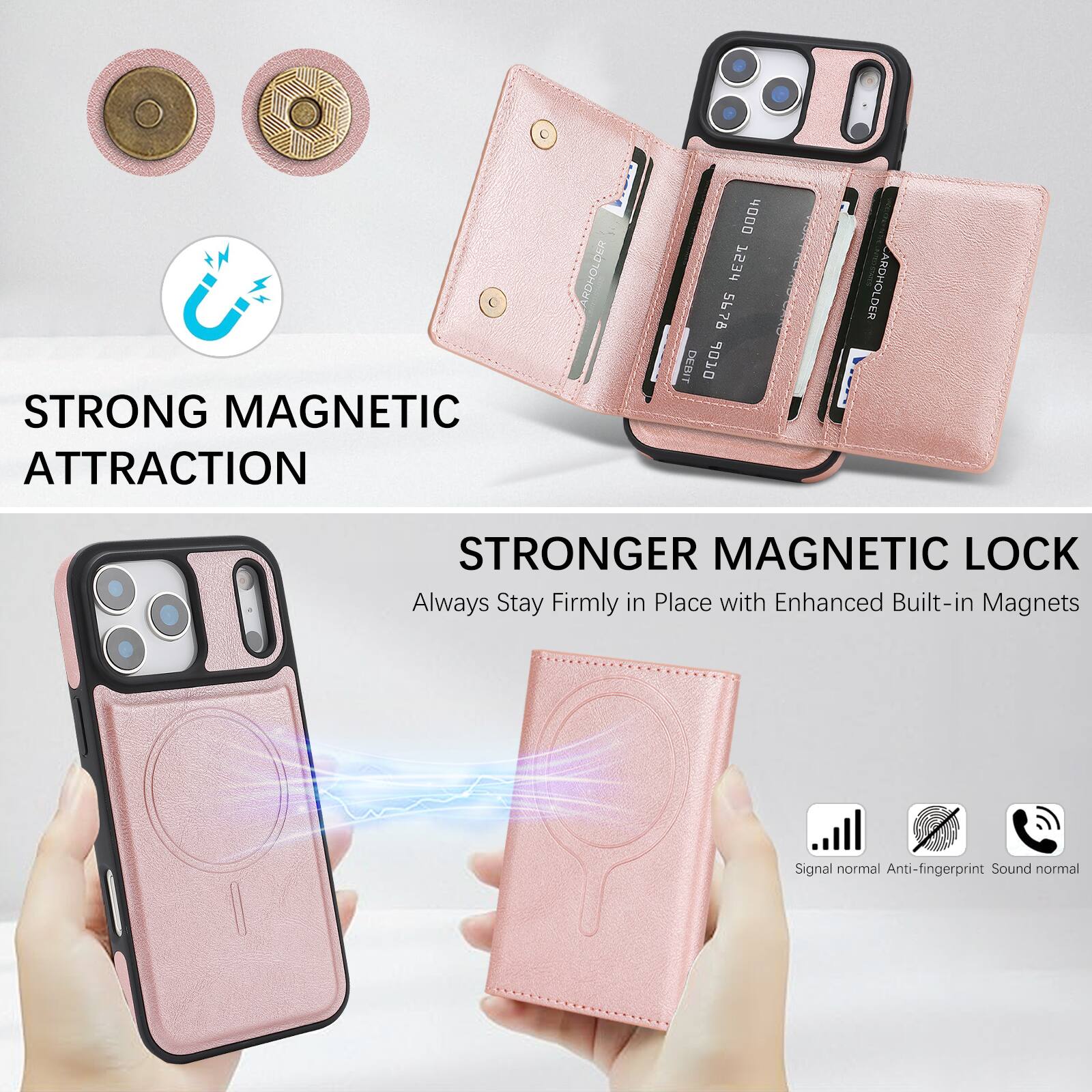 STRONG MAGNETIC ATTRACTION

STRONGER MAGNETIC LOCK
Always Stay Firmly in Place with Enhanced Built-in Magnets

Signal normal
Anti-fingerprint
Sound normal