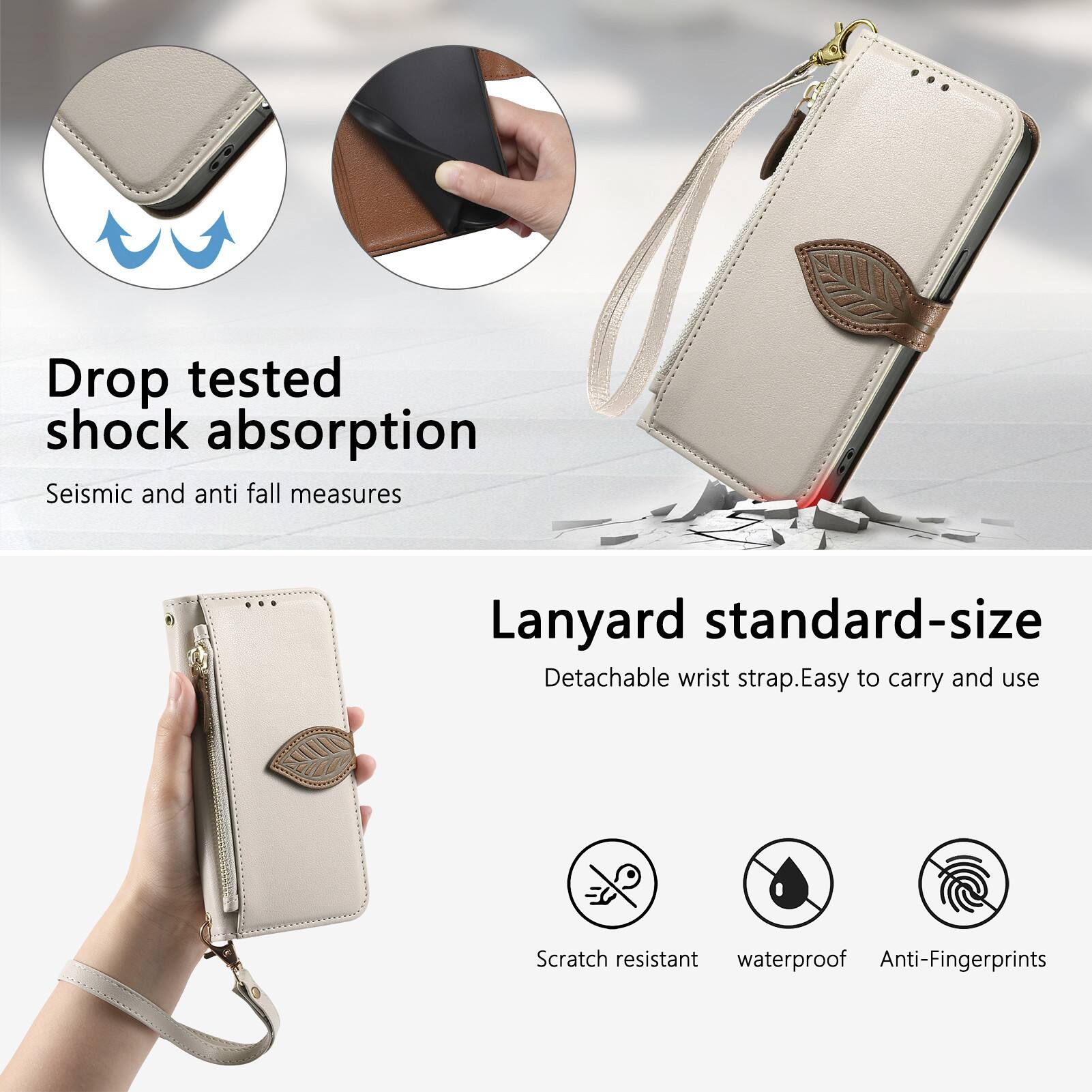 Drop tested shock absorption  
Seismic and anti fall measures  

Lanyard standard-size  
Detachable wrist strap. Easy to carry and use  

Scratch resistant  
Waterproof  
Anti-Fingerprints