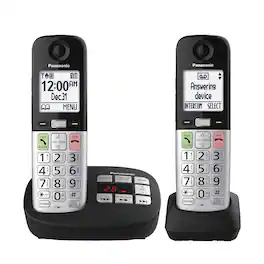 Panasonic - Easy-to-Use Cordless Phone with Flashlight and Quick-Touch Dialing - KX-TGU4 Series - Black