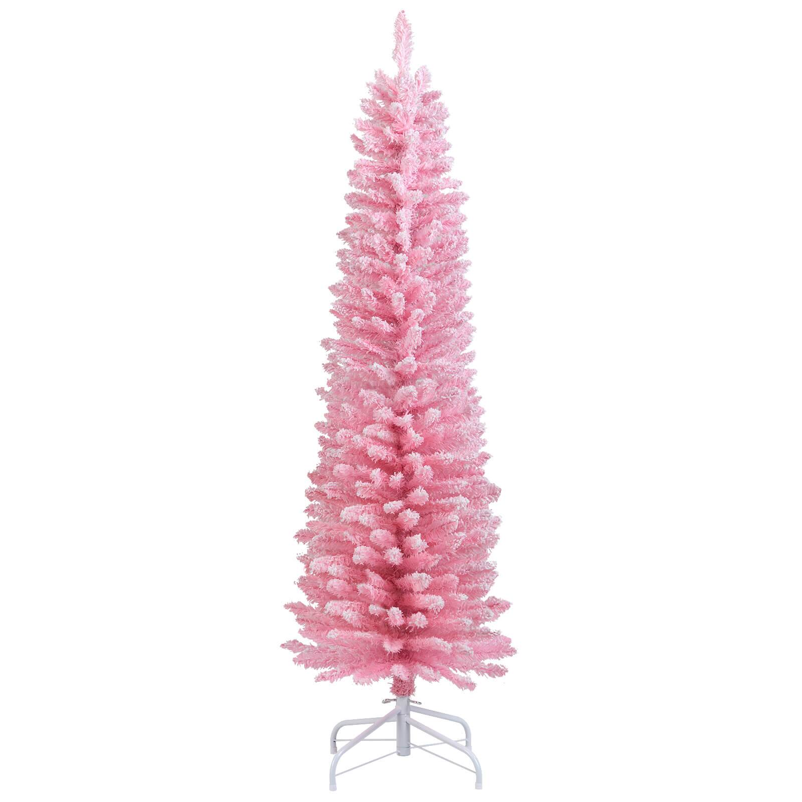Alt View 9. Costway - Costway 5 FT Artificial Christmas Tree with 328 Branch Tips & Folding Metal Stand for Home - Pink.