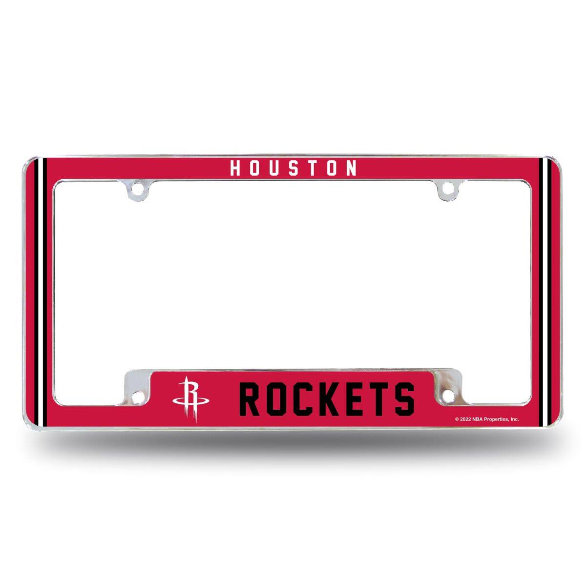 Houston Basketball Rockets Chrome Metal License Plate Frame