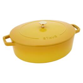 Staub - Cast Iron 6.25-qt Shallow Oval Dutch Oven - Citron