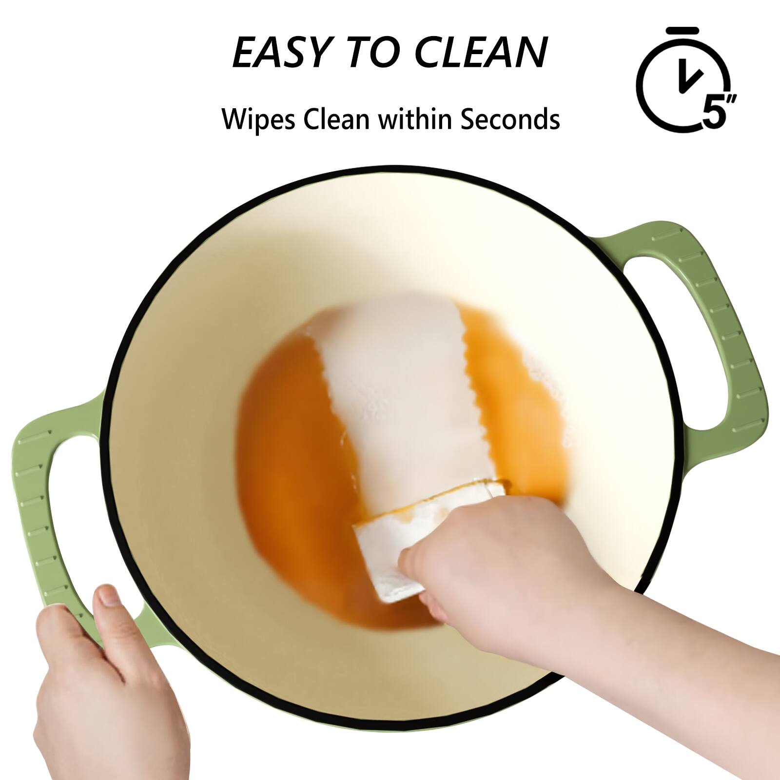 EASY TO CLEAN  
Wipes Clean within Seconds  
5"