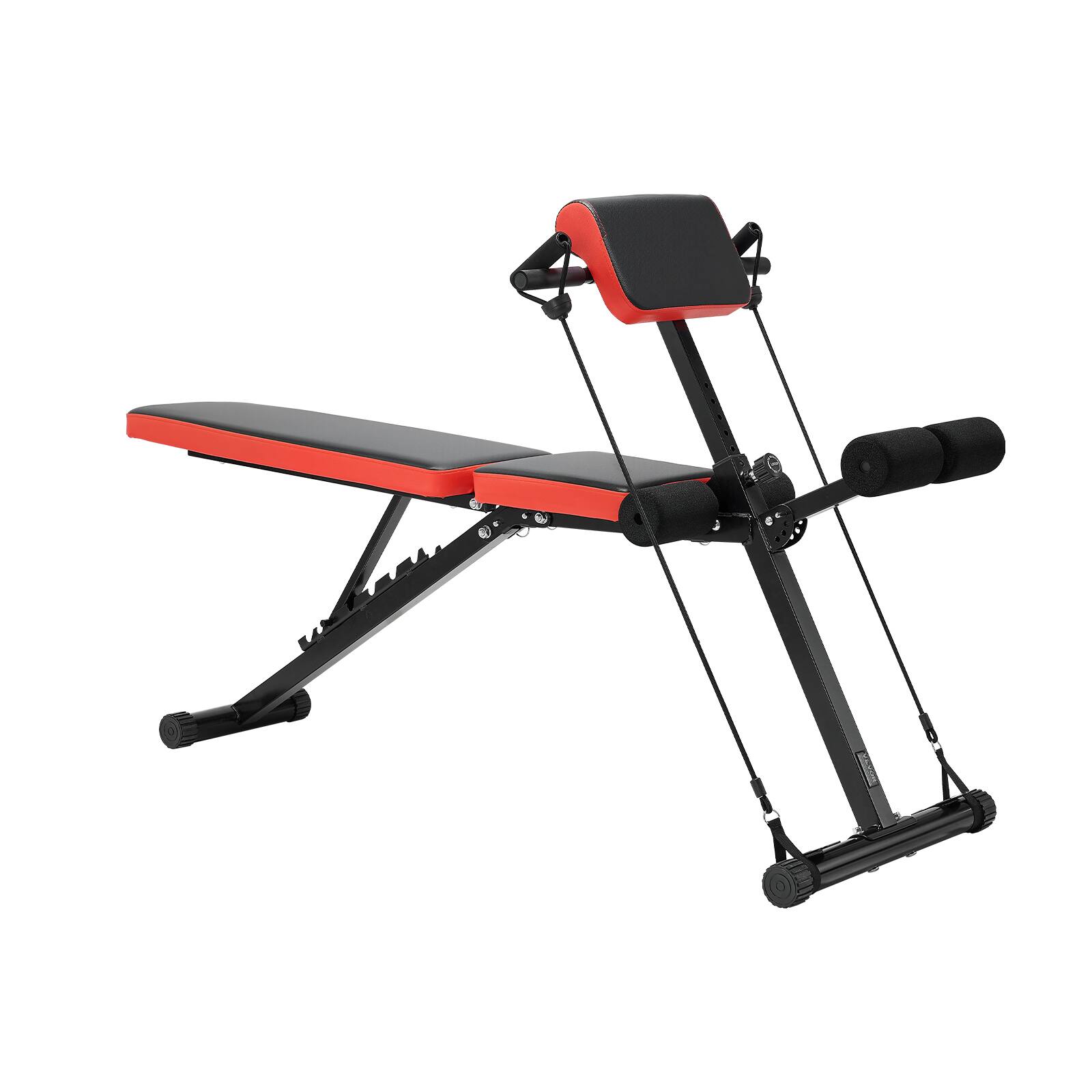 Alt View 5. VEVOR - Multi-Functional Weight Bench for Full Body Workout, Roman Chair Hyperextension Bench, 770 lbs Adjustable - Black+Red.