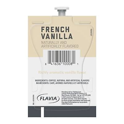 FRENCH VANILLA  
NATURALLY AND ARTIFICIALLY FLAVORED  

Richly aromatic vanilla flavor  

INGREDIENTS: COFFEE, NATURAL AND ARTIFICIAL FLAVORS  
INGREDIENTS: CAFÉ, AROMES NATURELS ET ARTIFICIELS  

FLAVIA  

Manufactured by: The Coffee Bean & Tea Leaf  
10001 S. Santa Monica Blvd., Los Angeles, CA 90064  
1-800-326-8325  
www.thecoffeebean.com  

FLAVIA AI by NALLC